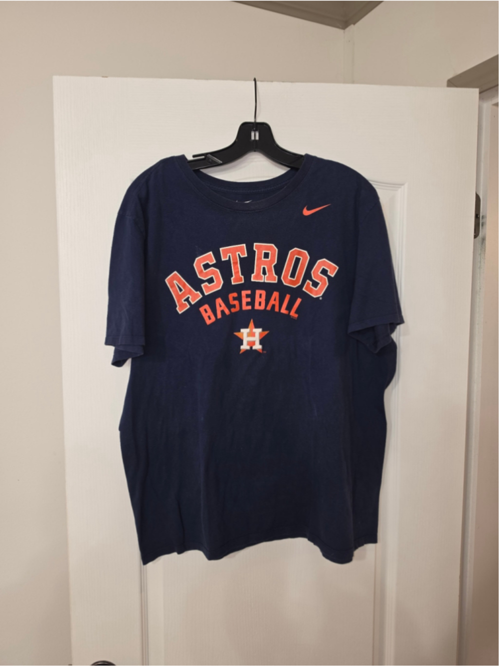 Men's Nike Houston Astros Baseball T-Shirt Navy Orange Size XL